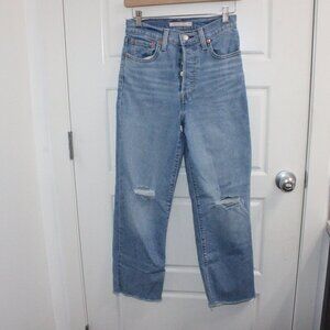 Levi's Ribcage Straight Ankle Size 25 High Rise Distressed